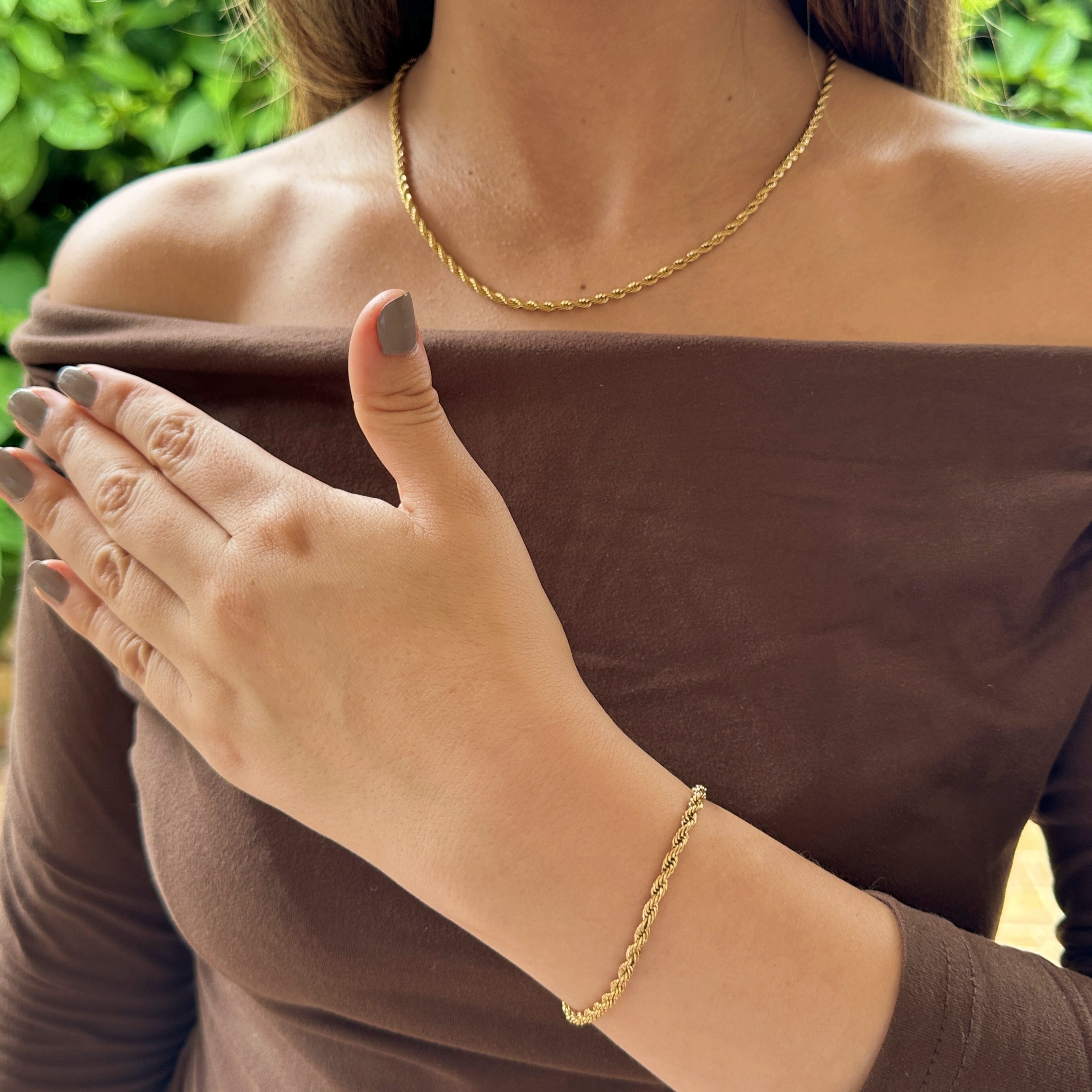 Dúo Lazo 3mm Mujer - Cadena y Pulsera