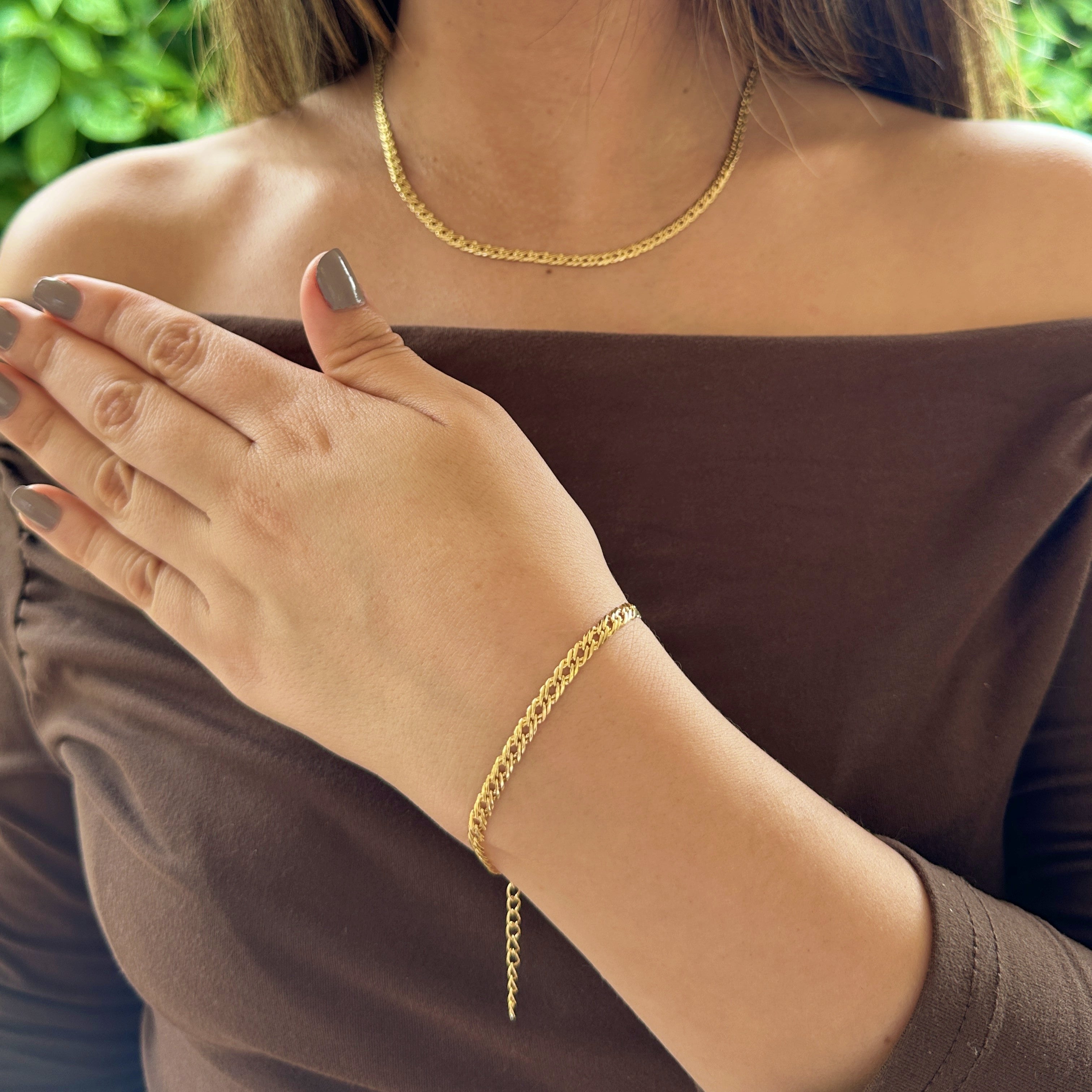 Dúo Entrelazada Mujer - Cadena y Pulsera
