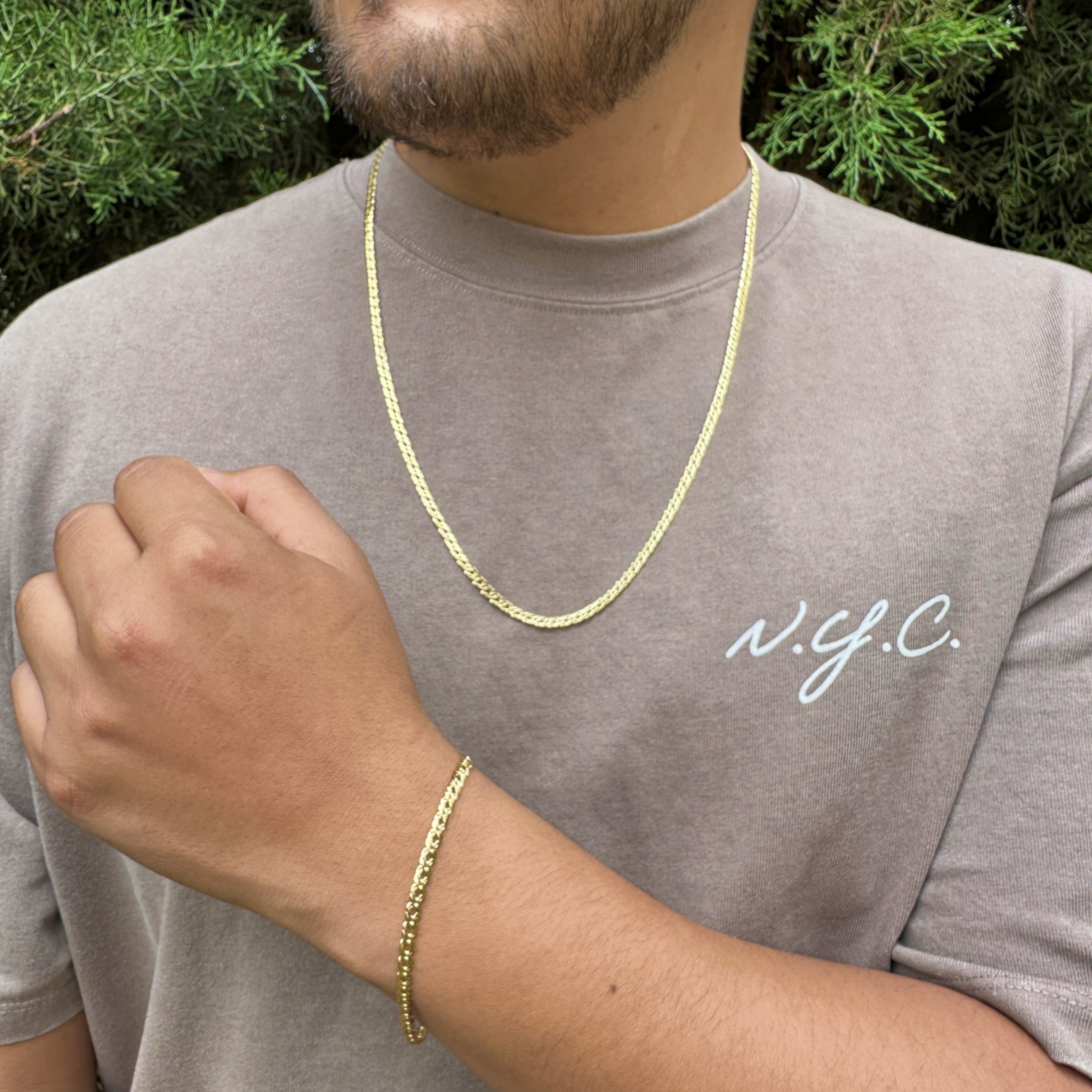 Dúo Entrelazada Hombre - Cadena y Pulsera